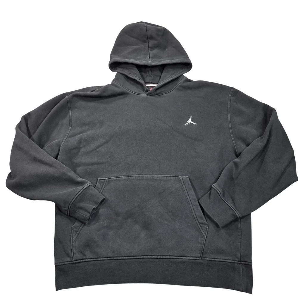 Jordan Hoodie Sweatshirt Mens Medium Black Pullover Jumpman Logo DQ7465-010